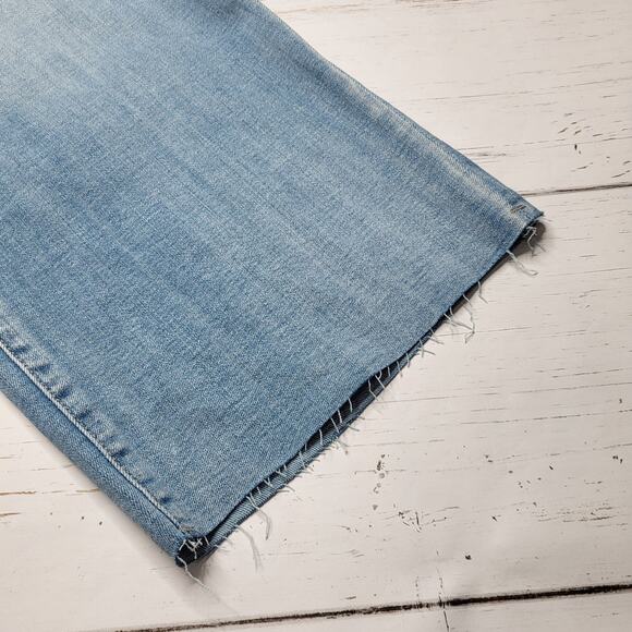 Liverpool Stride High Rise Wide Leg Jeans Cut Raw Hem Medium Weir Canyon Wash 14 - Picture 9 of 12